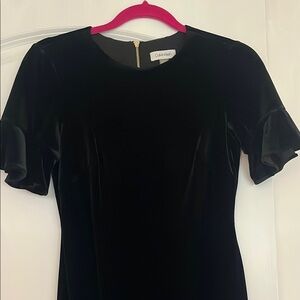 Calvin Klein size 2 black velvet dress